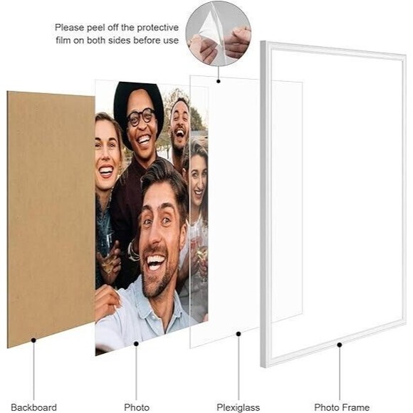 anozie Other - 16x16 Picture Frame White, Display Pictures 12x12 with Mat or 16x16 Without Mat